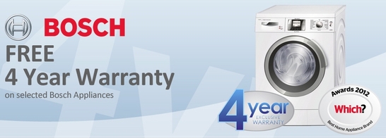 Bosch Home Appliances 4 Year Warranty Promotion2 