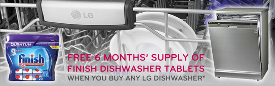 LG Dishwasher Promotion - 6 Months Free Finish Tablets!