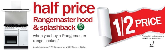Rangemaster Range Cookers - Half Price Cooker Hood & Splashback!