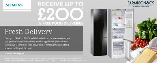Siemens Kitchen Appliances - Up To £200 Of Free Gourmet Food!