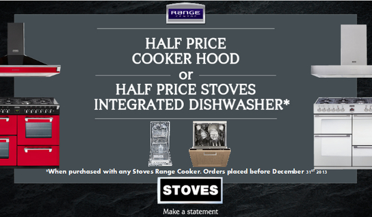 Stoves Range Cooker Promotion - Half Price Cooker Hood Or Dishwasher!