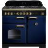 Rangemaster CDL100DFFRBB - 100cm Classic Deluxe Dual Fuel Regal Blue Brass Range Cooker 113840