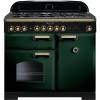 Rangemaster CDL100DFFRGB - 100cm Classic Deluxe Dual Fuel Racing Green Brass Range Cooker 113820