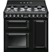 Smeg TR93BL - 90cm Victoria Aesthetic Dual Fuel Range Cooker - Black