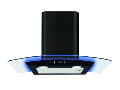 CDA EKP70BL Curved Glass Cooker Hood with Edge Lighting 