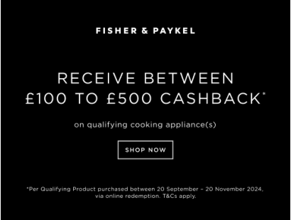 Fisher & Paykel Cashback Offer