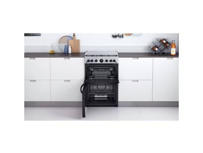 Indesit ID67G0MCXUK Gas Double Cooker - Silver