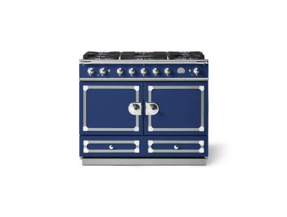 La Cornue CornuFé 110cm Dual Fuel Polished Chrome Royal Blue