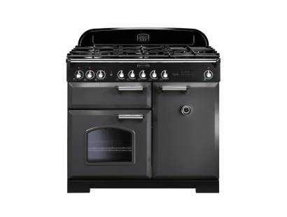 Rangemaster CDL100DFFSLC - 100cm Classic Deluxe Dual Fuel Slate Chrome Range Cooker 124230