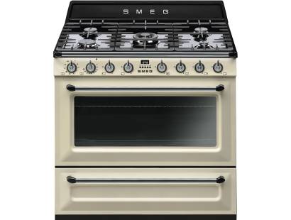 Smeg TR90P9 Victoria Single Oven Dual Fuel Range Cooker - Cream